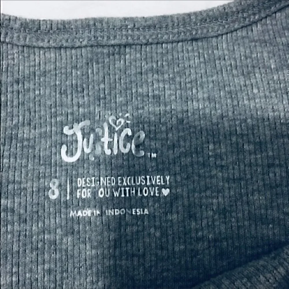 Justice Girls size 8 gray  button up top
